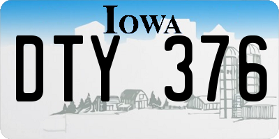 IA license plate DTY376