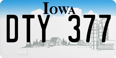 IA license plate DTY377