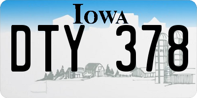 IA license plate DTY378