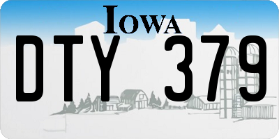 IA license plate DTY379