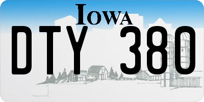 IA license plate DTY380
