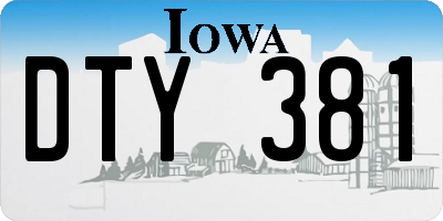 IA license plate DTY381