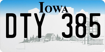 IA license plate DTY385