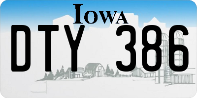 IA license plate DTY386