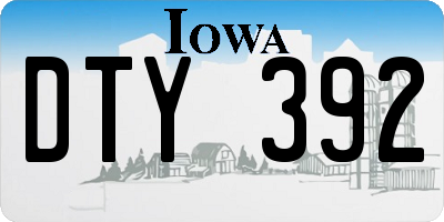 IA license plate DTY392