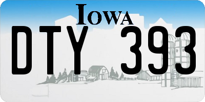 IA license plate DTY393