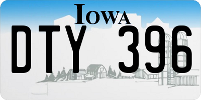 IA license plate DTY396