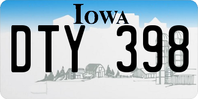IA license plate DTY398