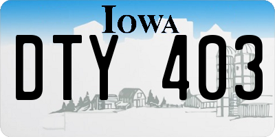 IA license plate DTY403