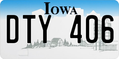 IA license plate DTY406