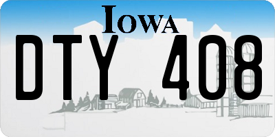 IA license plate DTY408