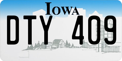 IA license plate DTY409