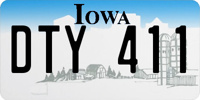 IA license plate DTY411