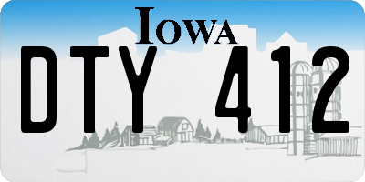 IA license plate DTY412