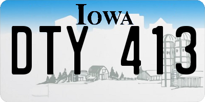 IA license plate DTY413