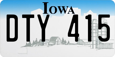 IA license plate DTY415