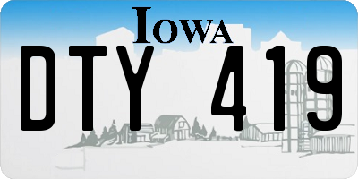 IA license plate DTY419
