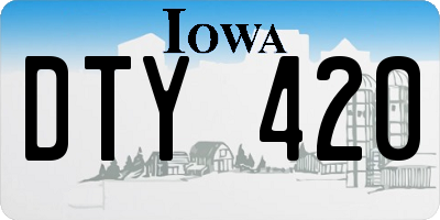 IA license plate DTY420