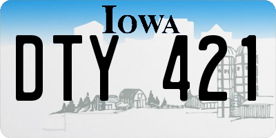 IA license plate DTY421