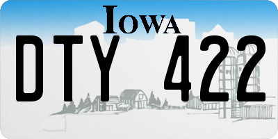 IA license plate DTY422