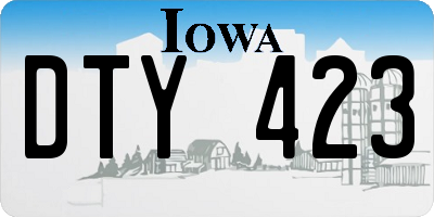 IA license plate DTY423