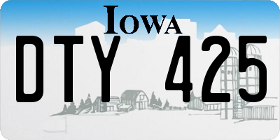 IA license plate DTY425