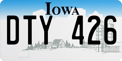 IA license plate DTY426
