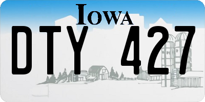 IA license plate DTY427