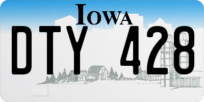 IA license plate DTY428