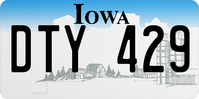 IA license plate DTY429
