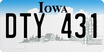 IA license plate DTY431
