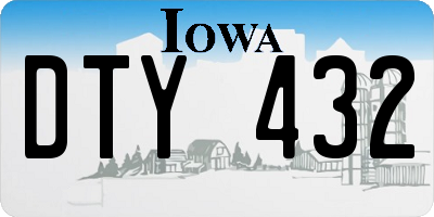 IA license plate DTY432