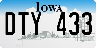 IA license plate DTY433