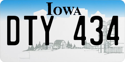 IA license plate DTY434