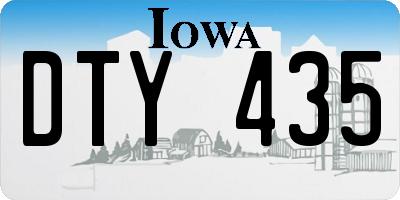 IA license plate DTY435