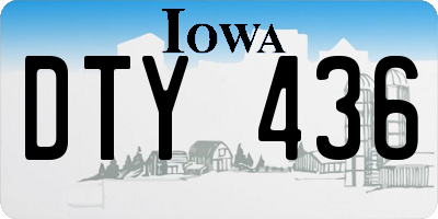 IA license plate DTY436
