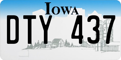 IA license plate DTY437