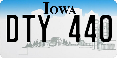 IA license plate DTY440