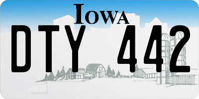 IA license plate DTY442