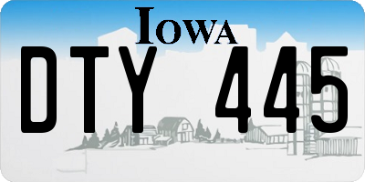 IA license plate DTY445