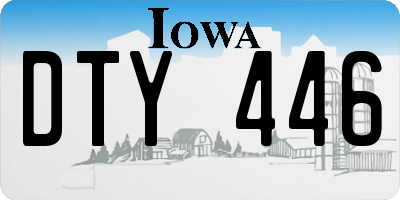 IA license plate DTY446