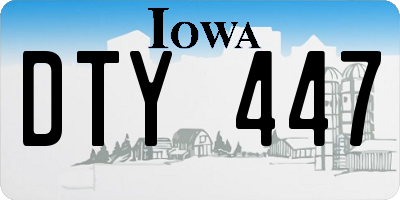 IA license plate DTY447