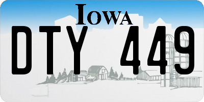 IA license plate DTY449