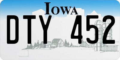 IA license plate DTY452