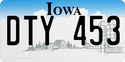 IA license plate DTY453