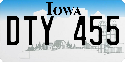 IA license plate DTY455