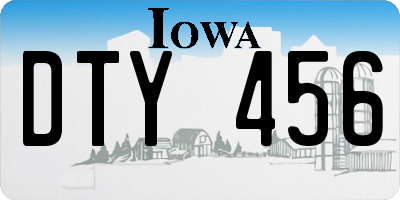 IA license plate DTY456