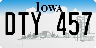 IA license plate DTY457
