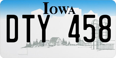 IA license plate DTY458
