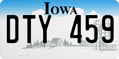 IA license plate DTY459